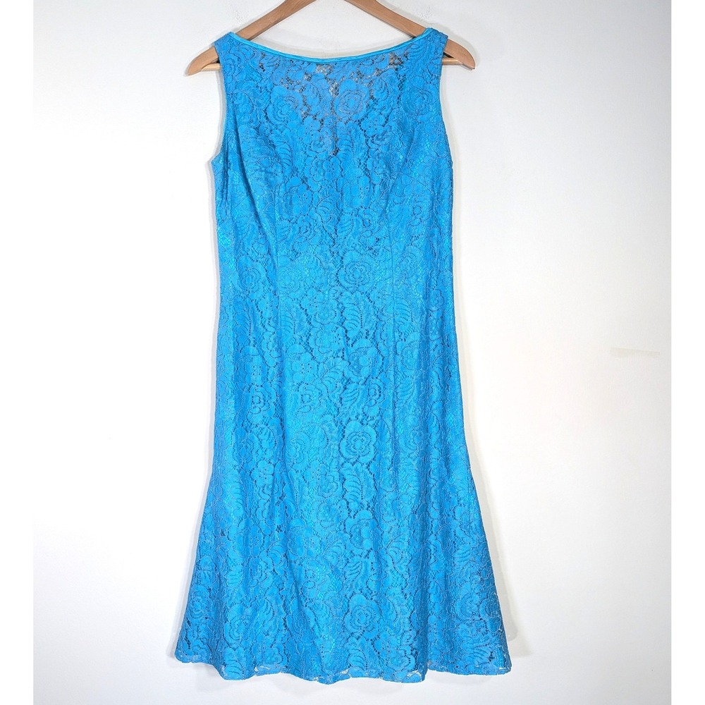 Sandi Monica Vintage Blue Lace Dress; Sleeveless Fit & Flare